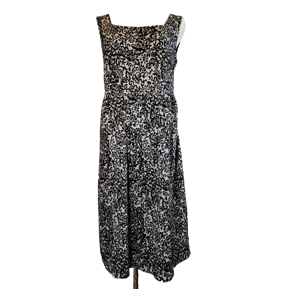 Liz Lange Maternity Dress Womens M Black Silver Burnout Velvet Lined Stretchy